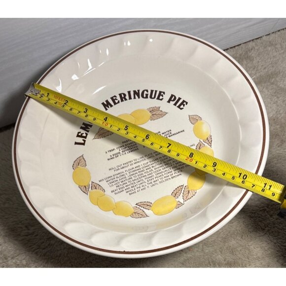 Lemon Meringue Pie Recipe Plate Vintage Festival Ironstone 10.5" - Picture 7 of 9